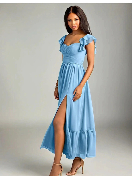 Azazie Dresses & Skirts - Azazie Anaya Dress in Steel Blue - Size A18